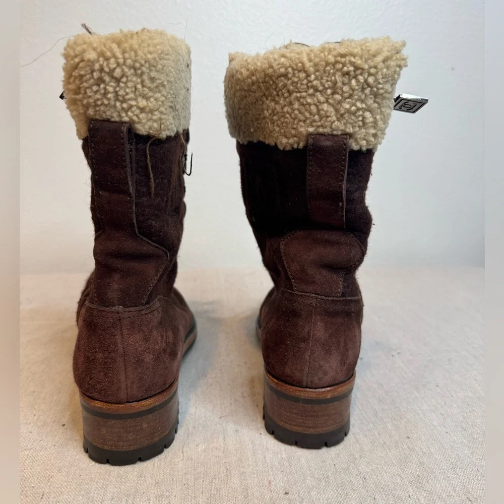 Chanel Winter Fleece and Suede Lace-up Boots - Picture 7 of 9